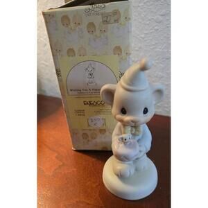 Precious Moments Wishing You A Happy Bear Hug Bisque Porcelain Figurine #520659